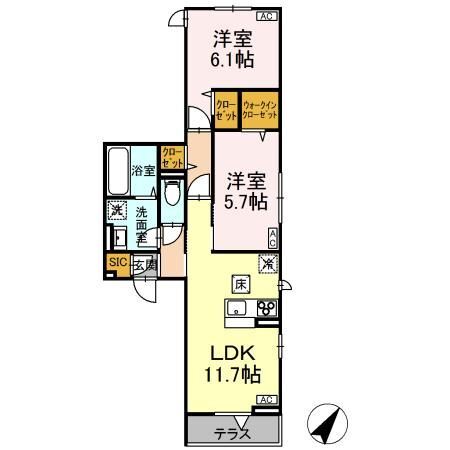 Ｄ－ＲＯＯＭ中町の間取り