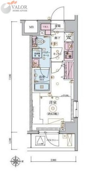 横浜市南区東蒔田町のマンションの間取り