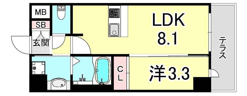 プレサンスブルーム新神戸の間取り