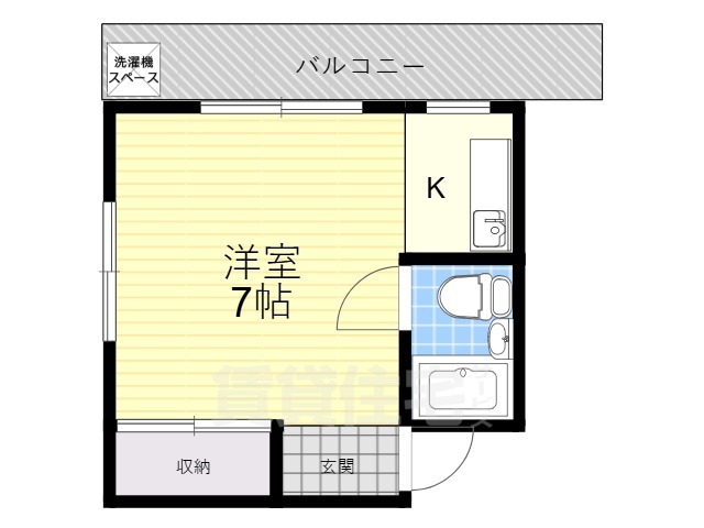 京都市山科区川田欠ノ上のマンションの間取り