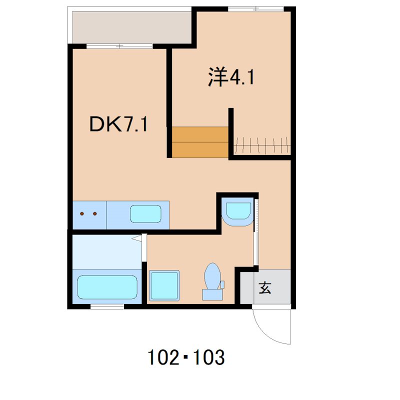 上益城郡御船町大字小坂のアパートの間取り