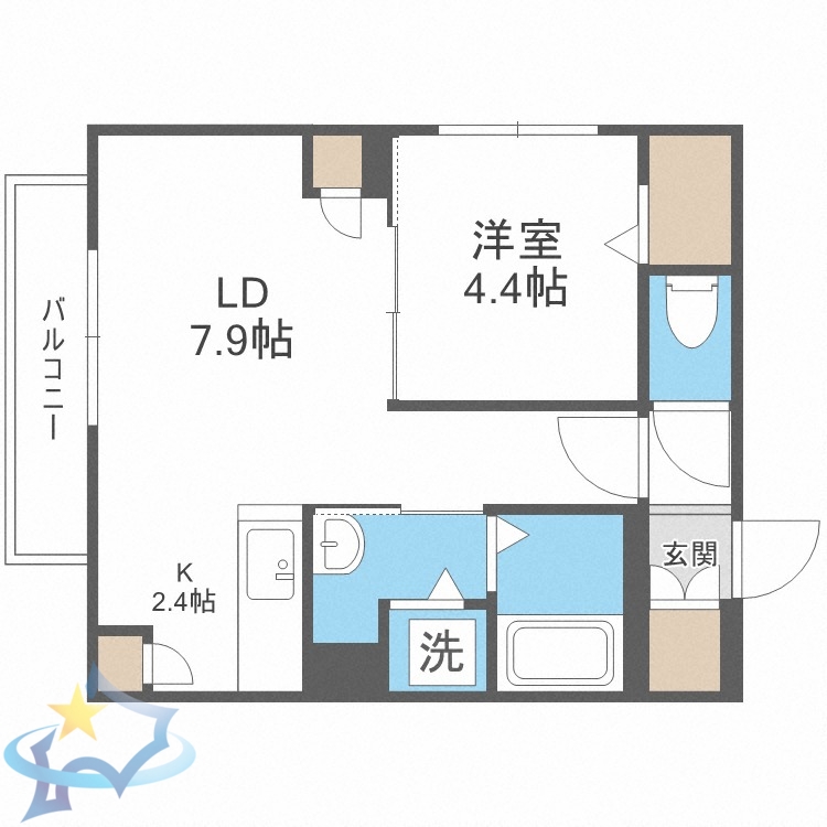 札幌市北区北三十条西のマンションの間取り