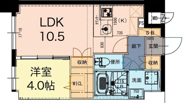 ＪＲ大阪環状線 福島駅 徒歩13分 13階建 新築の間取り写真