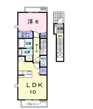 ＪＲ山陽本線 東福山駅 徒歩9分 2階建 築19年の間取り写真