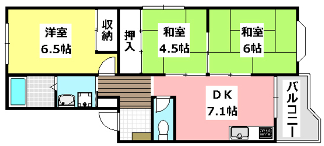 茨木市蔵垣内のマンションの間取り