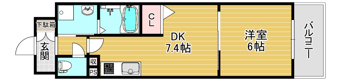 奈良市三条本町のマンションの間取り