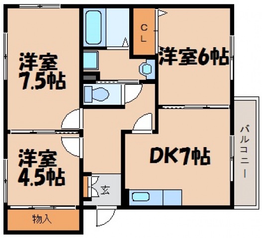 安芸郡府中町山田のマンションの間取り