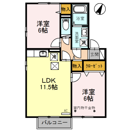 グレイスフルスクエア　Ｄの間取り