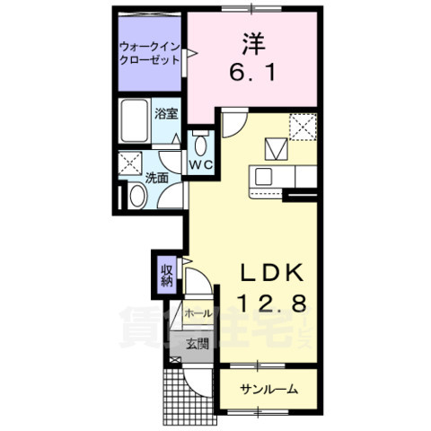 クレメント木津八ヶ坪Aの間取り