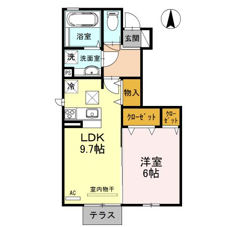 丹波市氷上町石生のアパートの間取り