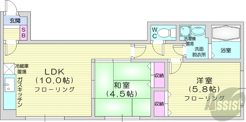 シャルムあをき新琴似の間取り