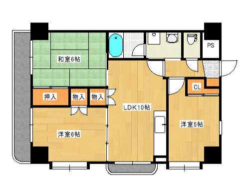 広島市西区井口鈴が台のマンションの間取り