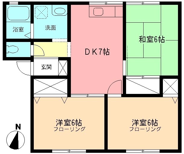 秦野市堀西のアパートの間取り