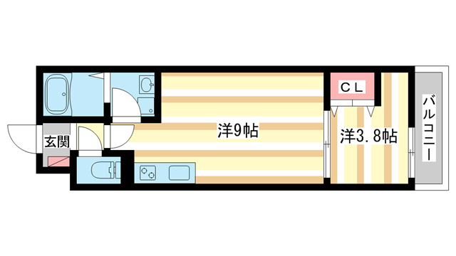 大和郡山市筒井町のアパートの間取り