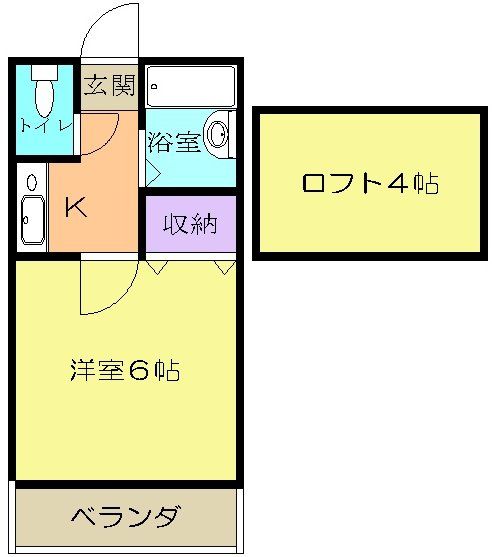 静岡市葵区古庄のアパートの間取り