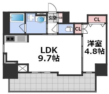 RJRプレシア南堀江の間取り