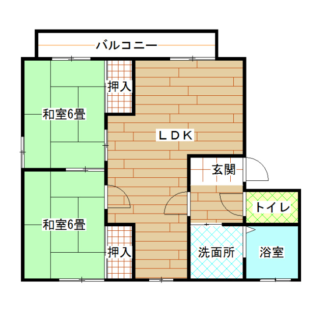 北九州市小倉南区高野のアパートの間取り