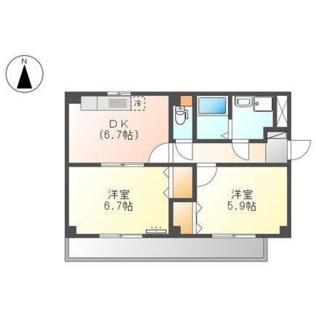 【松山市平田町のマンションの間取り】