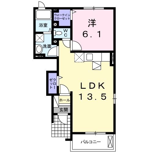 栗原市志波姫堀口のアパートの間取り
