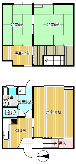 片野アパートの間取り