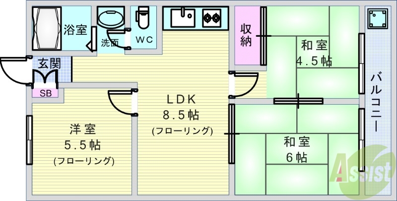 【ハイツ上野台A棟の間取り】