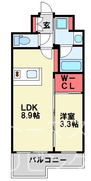 福岡市博多区住吉のマンションの間取り