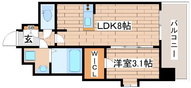 神戸市灘区水道筋のマンションの間取り