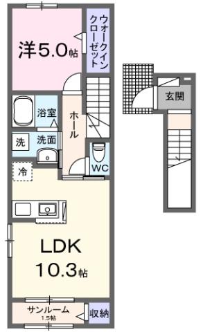 アデル・クラージュ羽ノ浦 Iの間取り