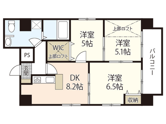 広島市中区東平塚町のマンションの間取り