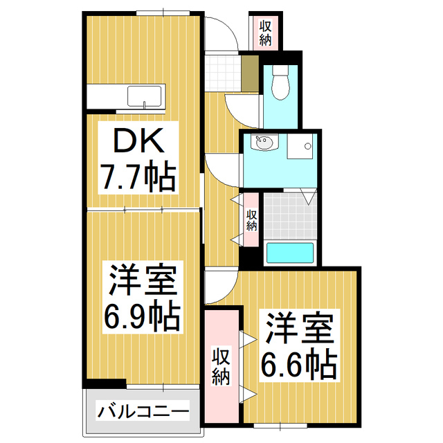 安曇野市豊科のアパートの間取り