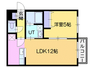 北広島市共栄町のマンションの間取り