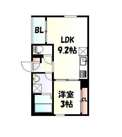 仙台市太白区西中田のアパートの間取り