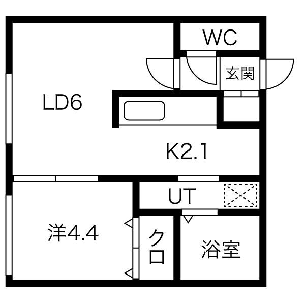 札幌市中央区南十条西のマンションの間取り