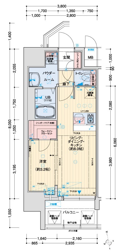 アドバンス大阪ブリアントの間取り