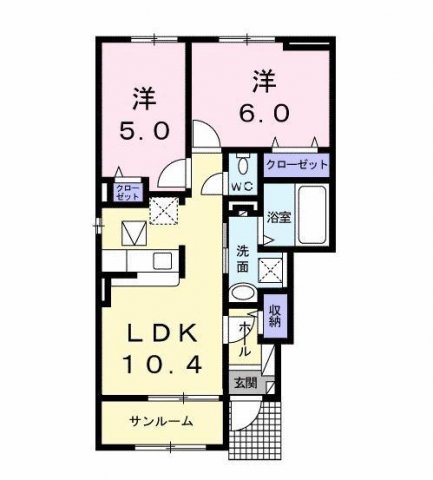 盛岡市南仙北3丁目築6年の間取り