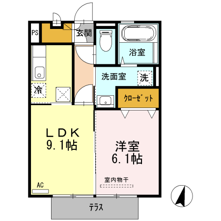 オーピュール城西の間取り