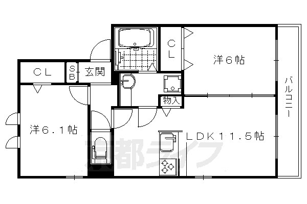 レジウム嵯峨の間取り