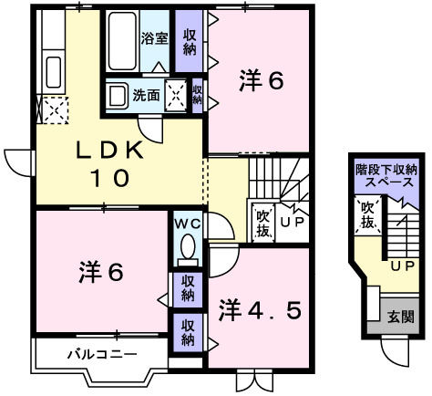 中間市蓮花寺のアパートの間取り