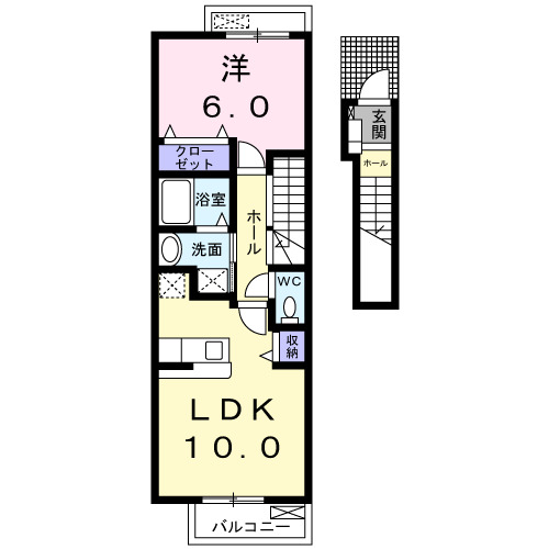 アルテミスII　2F　1LDKの間取り