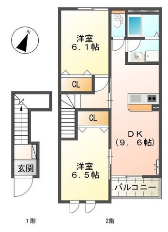 湖西市鷲津のアパートの間取り