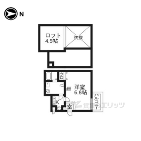 京都市伏見区深草瓦町のアパートの間取り