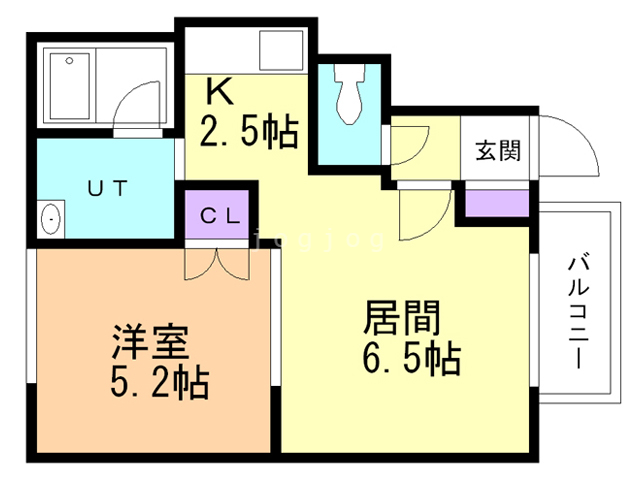 札幌市北区拓北二条のアパートの間取り