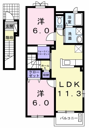 [家電付き] ニューカレントBの間取り