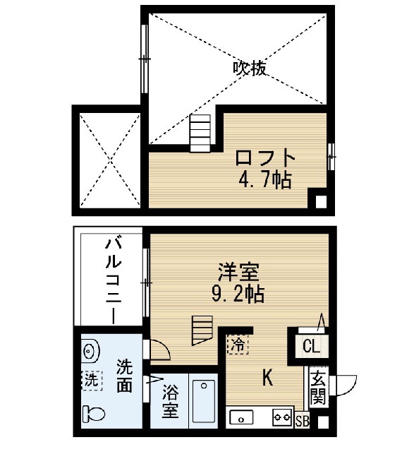 名古屋市中村区草薙町のアパートの間取り