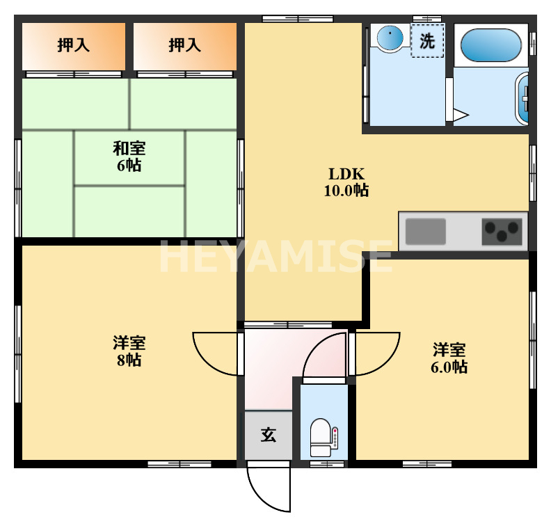 【日の出町貸家の間取り】