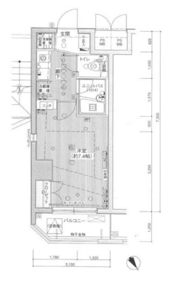 千代田区外神田のマンションの間取り