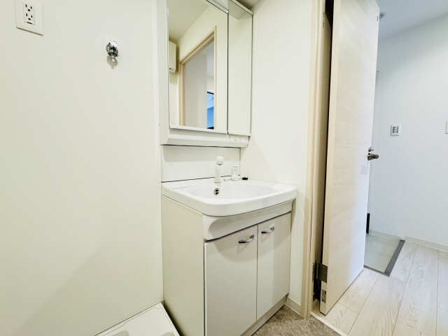 洗面設備　シャワー付洗面台です