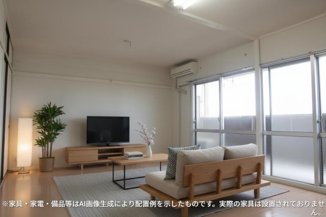 居室・リビング　※家具・家電・備品等はＡＩ画像生成により配置礼を示したもので