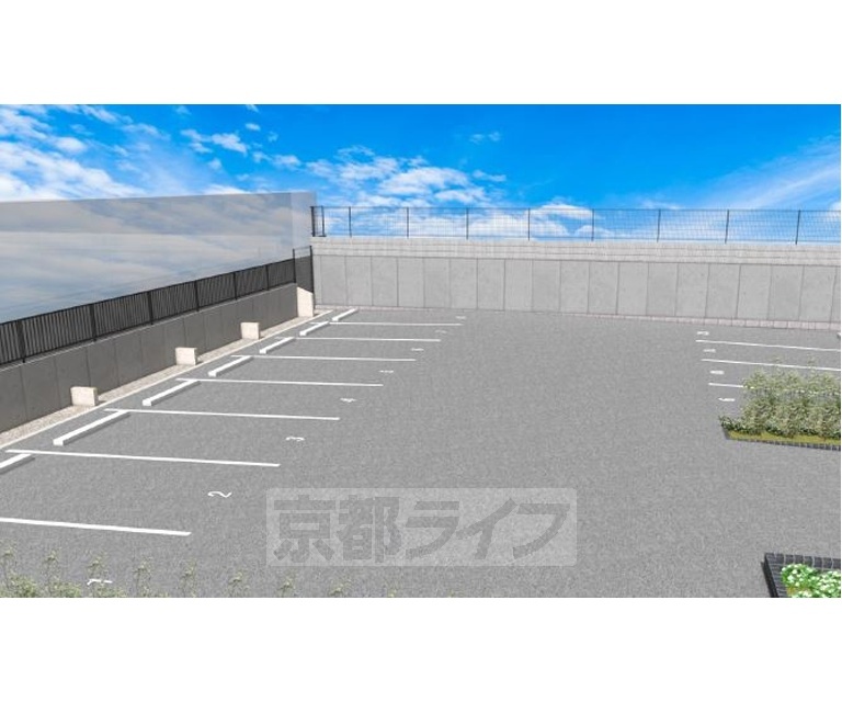 駐車場　・外観パース。完成予想図です。