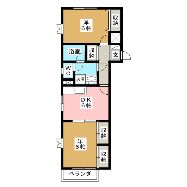 東武伊勢崎線 西新井駅 徒歩14分 4階建 築39年の間取り写真